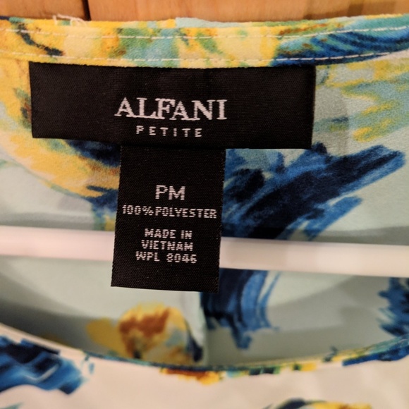 Alfani Petite Blue Floral-Print Swing Top NWT - Picture 5 of 7